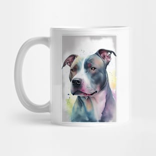 Watercolor Grey and White Pitbull Mug